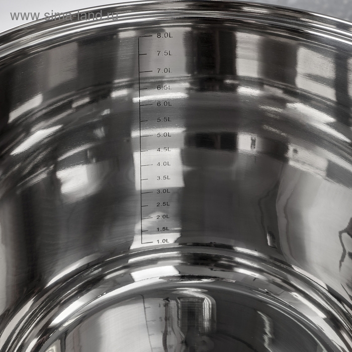 Кастрюля из нержавеющей стали Magistro Grande, 8,9 л, с крышкой, капсульное дно, индукция Кастрюля из нержавеющей стали Magistro Grande, 8,9 л, с крышкой, капсульное дно, индукция