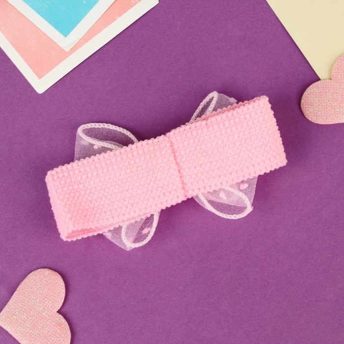 Повязка для волос Повязка для волос "Выбражулька" двойной бант, 16х3 см, розовый