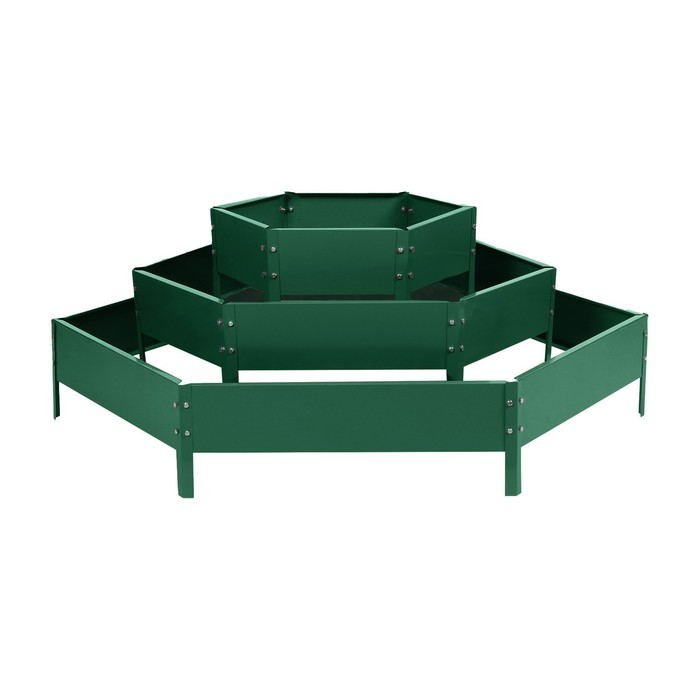 Клумба оцинкованная, 3 яруса, d = 60–100–140 см, h = 45 см, зелёная, Greengo Клумба оцинкованная, 3 яруса, d = 60–100–140 см, h = 45 см, зелёная, Greengo