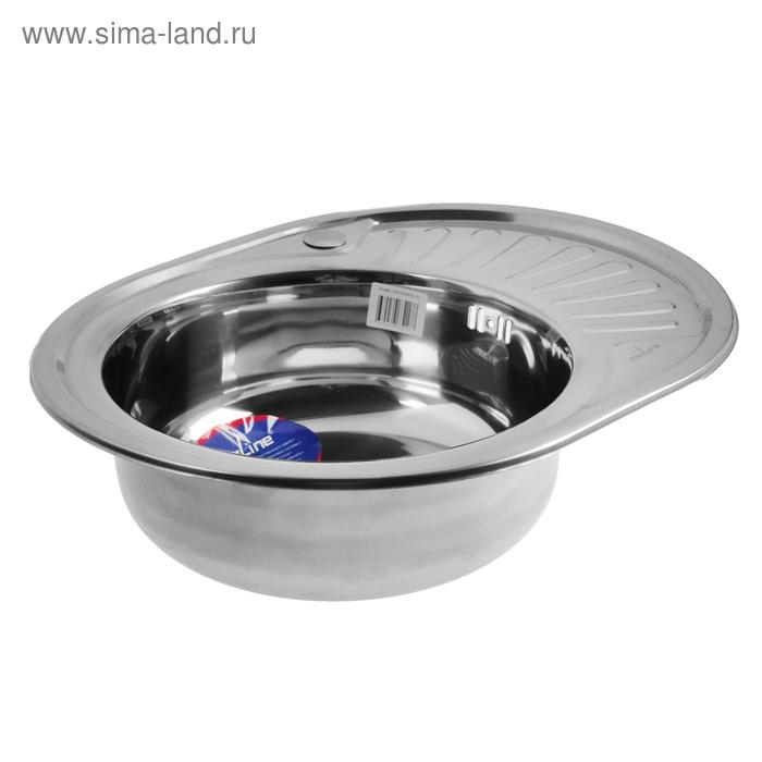 Мойка кухонная MIXLINE 528190, врезная, 0.6 мм, 57х45х16 см, левая, вып. 3 1/2 Мойка кухонная MIXLINE 528190, врезная, 0.6 мм, 57х45х16 см, левая, вып. 3 1/2", с сифоном