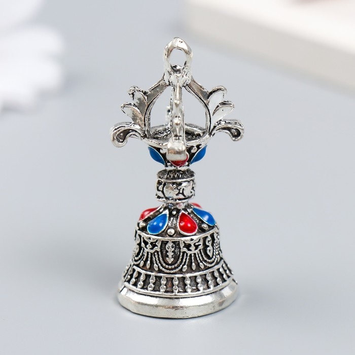 Колокольчик металл  Колокольчик металл "Колокол императора" с цветными камешками d=2,7 см 5х2,7х2,7 см