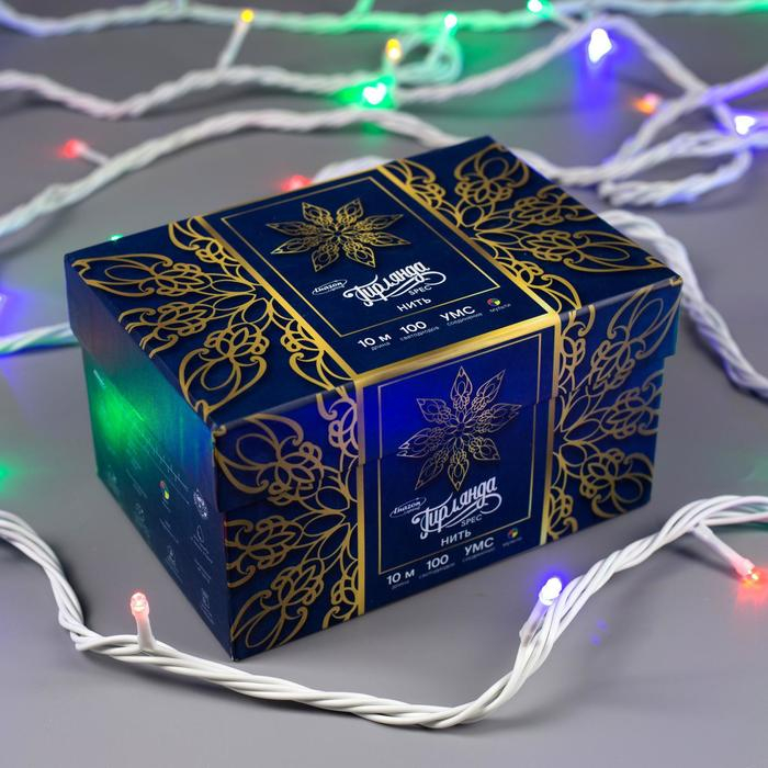 Гирлянда «Нить» 10 м, IP44, УМС, белая нить, 100 LED, свечение мульти, 220 В Гирлянда «Нить» 10 м, IP44, УМС, белая нить, 100 LED, свечение мульти, 220 В