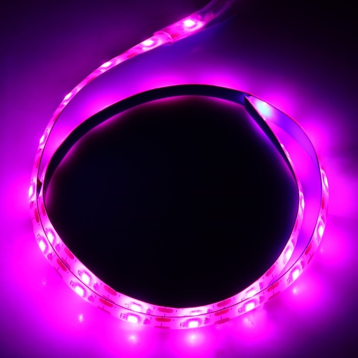 Фитолента светодиодная Luazon, 5 В, SMD5050, 0.5 м, IP65, 3.5 Вт, 60 LED/м, дим., USB Фитолента светодиодная Luazon, 5 В, SMD5050, 0.5 м, IP65, 3.5 Вт, 60 LED/м, дим., USB