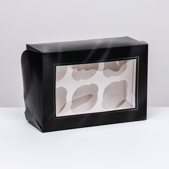 Упаковка на 6 капкейков с окном ,  Упаковка на 6 капкейков с окном , "Лучшему мужчине", 25 х 17 х 10 см