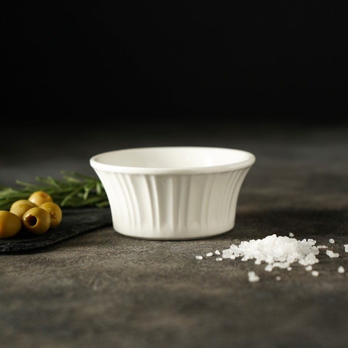 Рамекин из жаропрочной керамики Доляна «Маффин», 150 мл, d=8,7 см, цвет белый Рамекин из жаропрочной керамики Доляна «Маффин», 150 мл, d=8,7 см, цвет белый