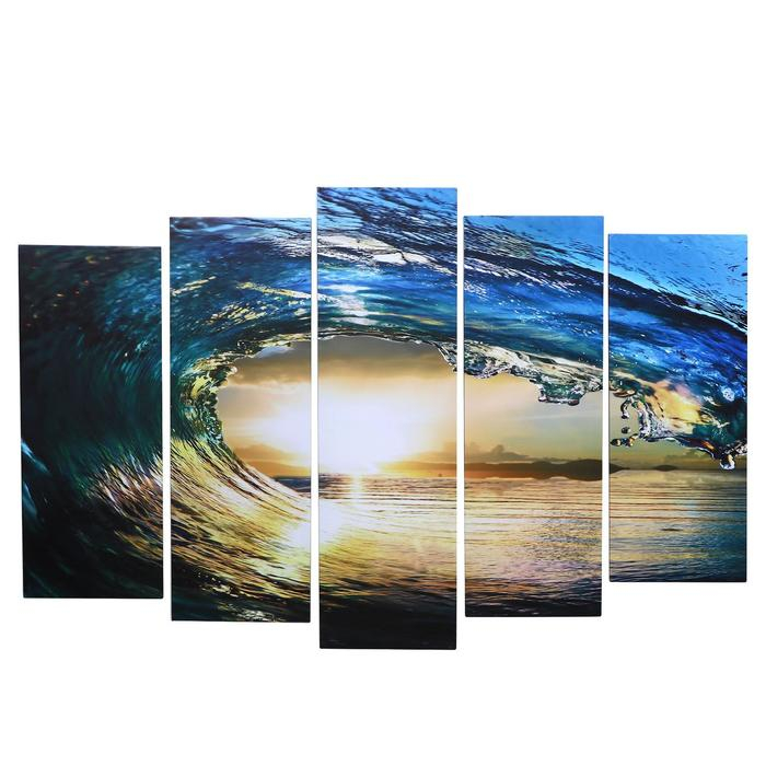 Картина модульная на подрамнике  Картина модульная на подрамнике "Крутая волна" 80х130 см(1-79*23, 2-69*23, 2-60*)