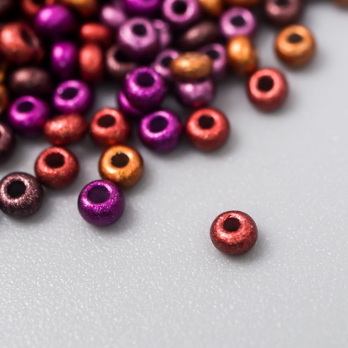 Бисер стекло 11/0  Бисер стекло 11/0 "Металлик. Меланж. Фиолетово-кофейный" 10 гр