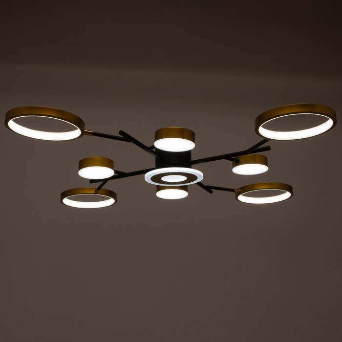 Люстра с ПДУ 2300/9GD LED 190Вт 3000-6000К золото 85х85х9 см BayerLux