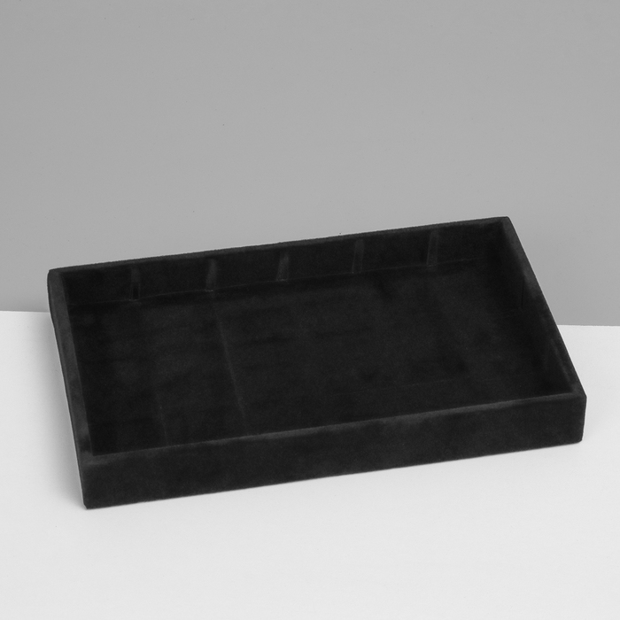 Подставка для украшения 18 ячеек, флок, 21×12,3×2,5 см, цвет чёрный Подставка для украшения 18 ячеек, флок, 21×12,3×2,5 см, цвет чёрный