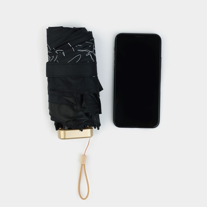 Зонт женский «Тропические листья», 6 спиц, складывается в размер телефона. Зонт женский «Тропические листья», 6 спиц, складывается в размер телефона.