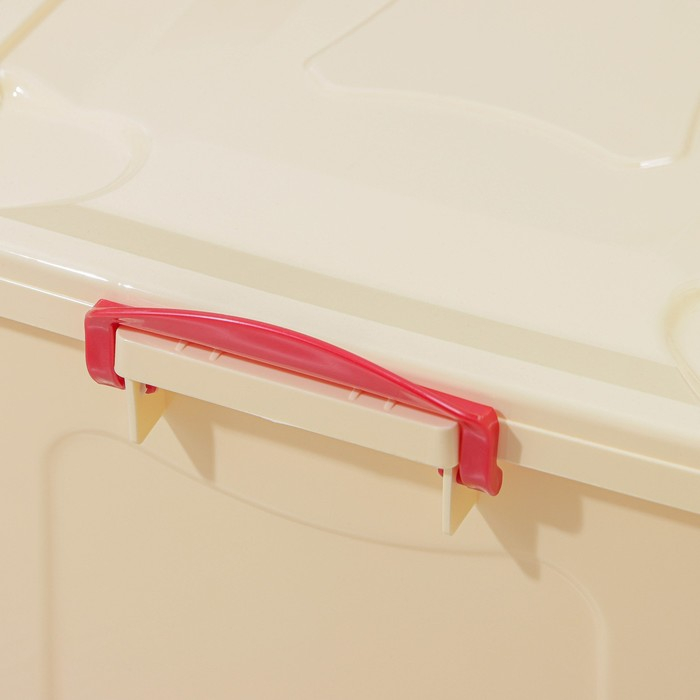 Контейнер для хранения с крышкой 50 л, 59×39×32 см, на колёсиках, цвет слоновая кость Контейнер для хранения с крышкой 50 л, 59×39×32 см, на колёсиках, цвет слоновая кость