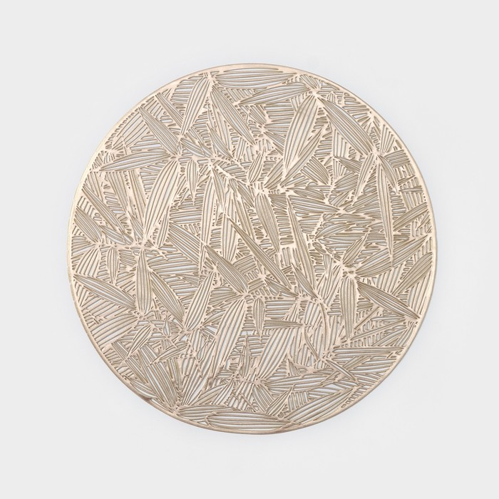 Салфетки сервировочные на стол Доляна «Листья», d=38 см, 4 шт, цвет золотой Салфетки сервировочные на стол Доляна «Листья», d=38 см, 4 шт, цвет золотой