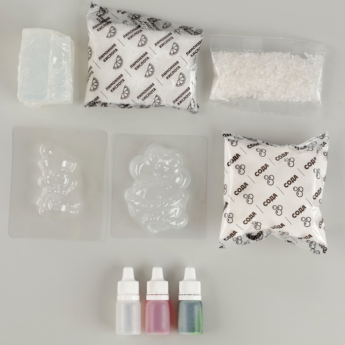 Мыло и бомбочка для ванн своими руками «Змея с Дедушкой Морозом», символ года 2025, новогодний набор для творчества Мыло и бомбочка для ванн своими руками «Змея с Дедушкой Морозом», символ года 2025, новогодний набор для творчества