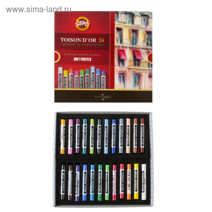 Пастель сухая художественная 24 цвета, Koh-I-Noor TOISON D`OR 8514/24 Пастель сухая художественная 24 цвета, Koh-I-Noor TOISON D`OR 8514/24