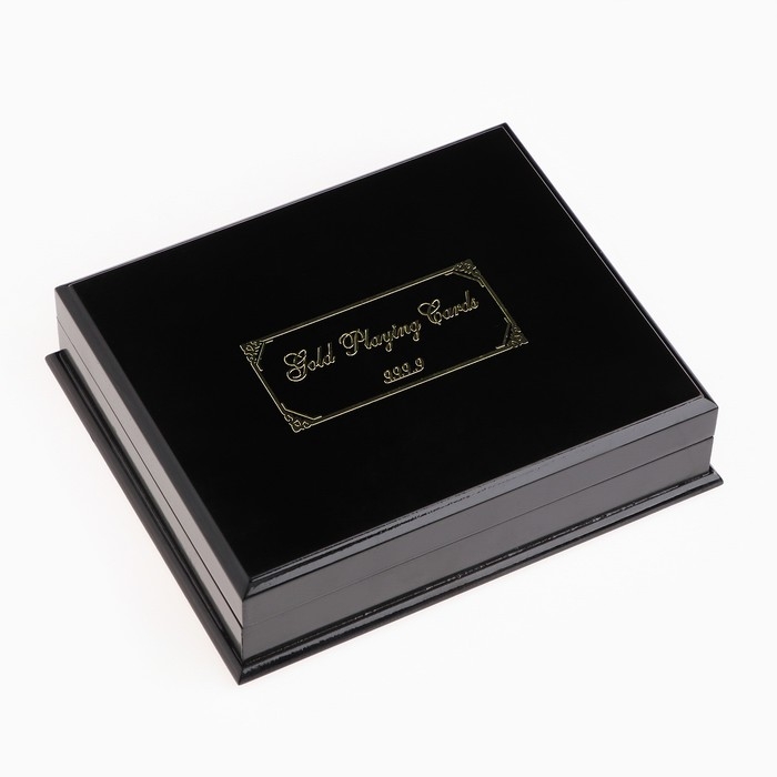 Карты игральные пластиковые  Карты игральные пластиковые "Золотая коллекция", 2 колоды по 54 шт, 30 мкм, 8.8 х 5.7 см