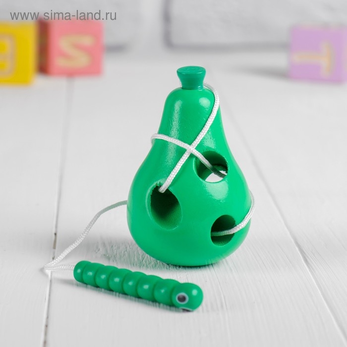 Развивающая игра шнуровка «Груша с червячком» 4,5×4,5×7,5 см Развивающая игра шнуровка «Груша с червячком» 4,5×4,5×7,5 см