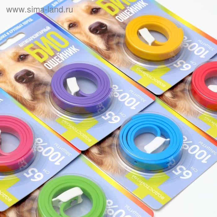 Биоошейник антипаразитарный для собак от блох и клещей, 65 см, микс Биоошейник антипаразитарный для собак от блох и клещей, 65 см, микс