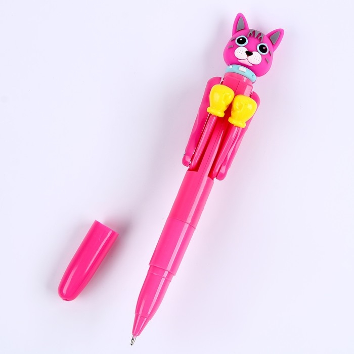 Прикол ручка «Котик», боксёр, цвета МИКС