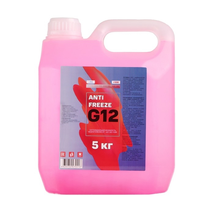 Антифриз G12 красный, -40, 5 кг Антифриз G12 красный, -40, 5 кг