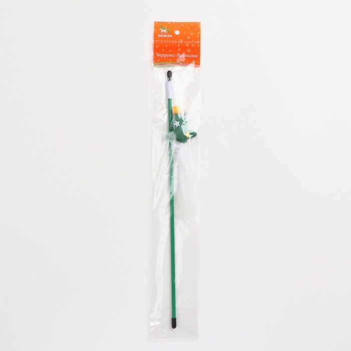 Дразнилка-удочка для кошек с бубенчиком  Дразнилка-удочка для кошек с бубенчиком "Ракета", 40 см