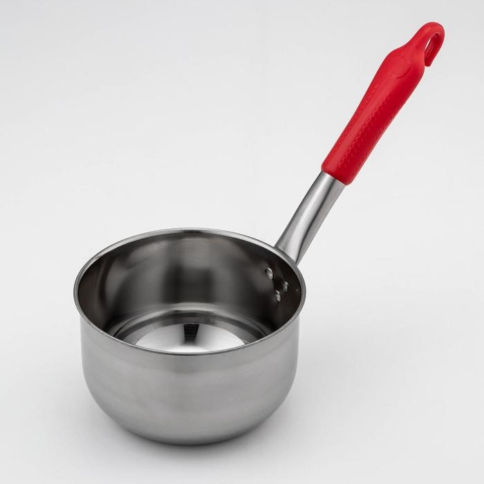 Ковш из нержавеющей стали, 1 л, пластиковая ручка, цвет ручки МИКС Ковш из нержавеющей стали, 1 л, пластиковая ручка, цвет ручки МИКС