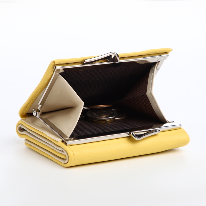 Кошелёк женский на кнопке, цвет жёлтый Кошелёк женский на кнопке, цвет жёлтый