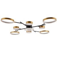 Люстра с ПДУ 2300/9GD LED 190Вт 3000-6000К золото 85х85х9 см BayerLux