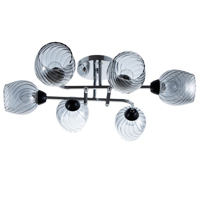 Люстра Люстра "Кириена" 6хЕ27 40Вт чёрно-хромовый 70х70х27 см BayerLux