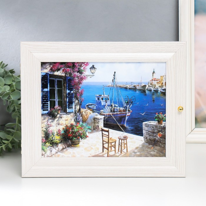 Ключница Ключница "Домик у причала" молочный дуб 26х31 см МИКС