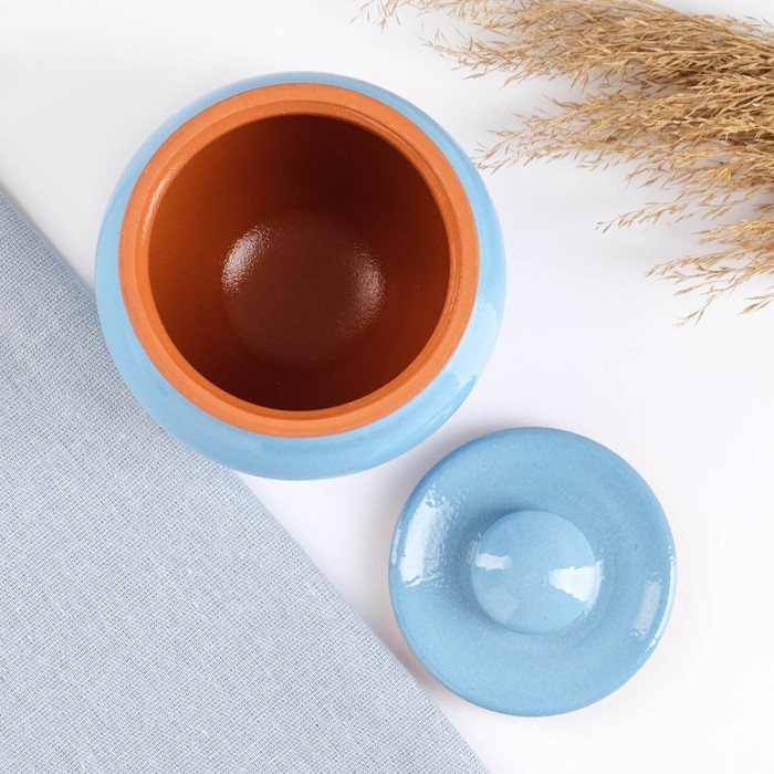 Набор  Набор "Вятская керамика №2" 6х0,5 + ухват + полка, голубой