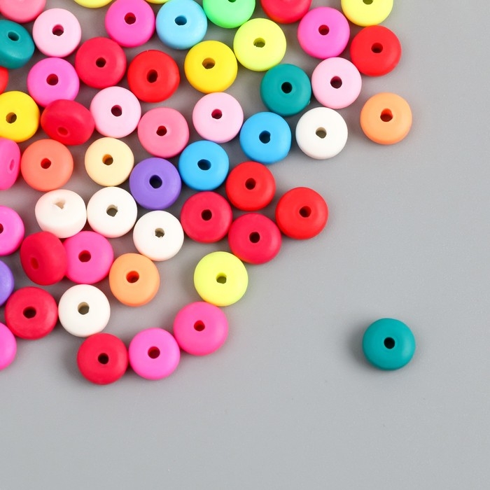 Бусины для творчества PVC Бусины для творчества PVC "Колечки. Яркий микс" набор 112 шт 0,7х0,7х0,3 см