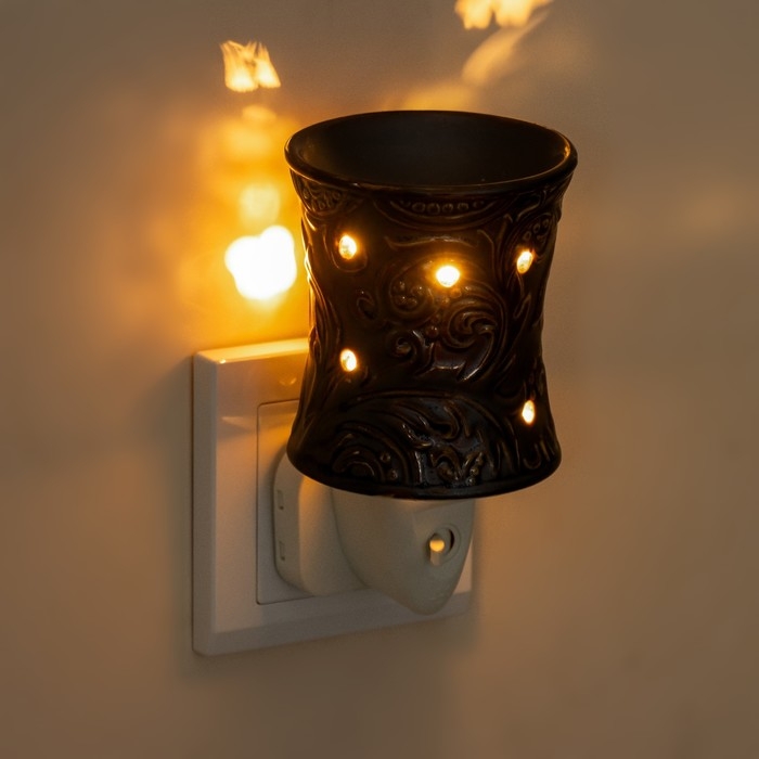 Ночник Ночник "Узор" серый 7,8х7,8х12 см