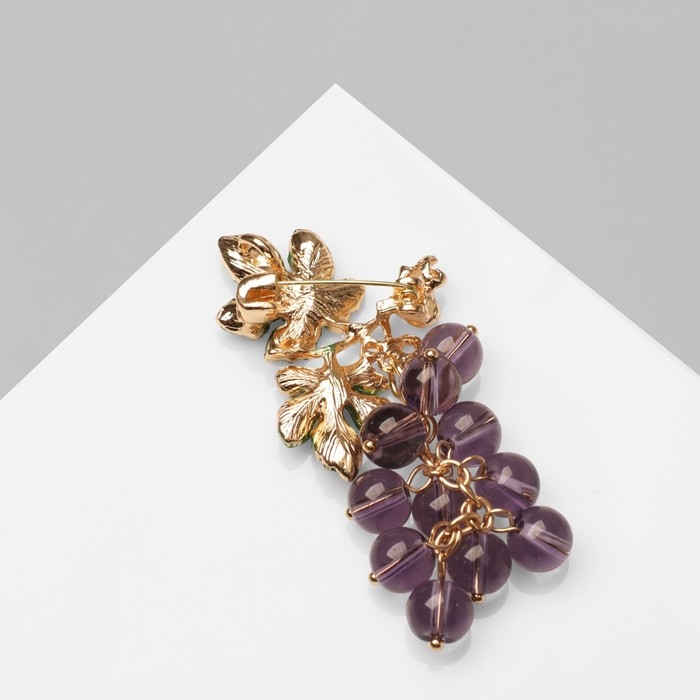 Брошь «Виноград» кисть, цвет фиолетово-зелёный в золоте Брошь «Виноград» кисть, цвет фиолетово-зелёный в золоте
