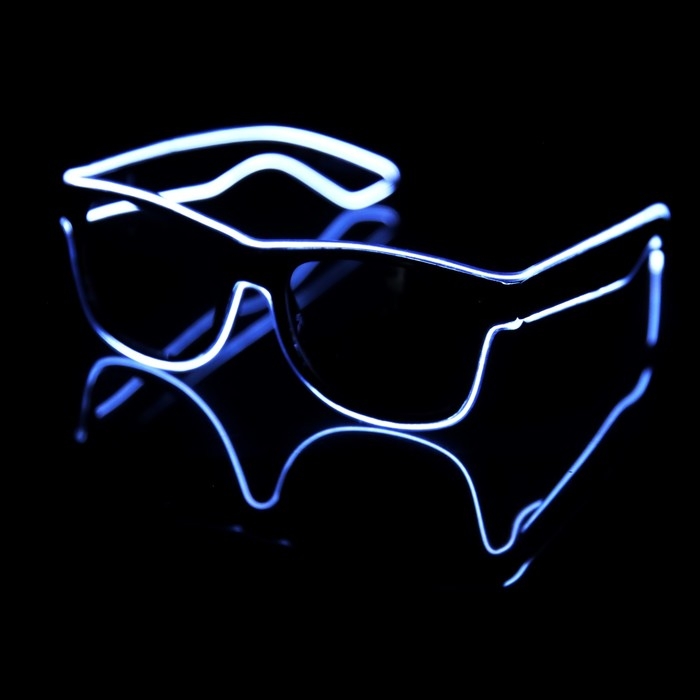 Светодиодные очки Светодиодные очки "Классика", 14.5x5.2x14 см, ААx2 (не в компл.), 3 режима, БЕЛЫЙ