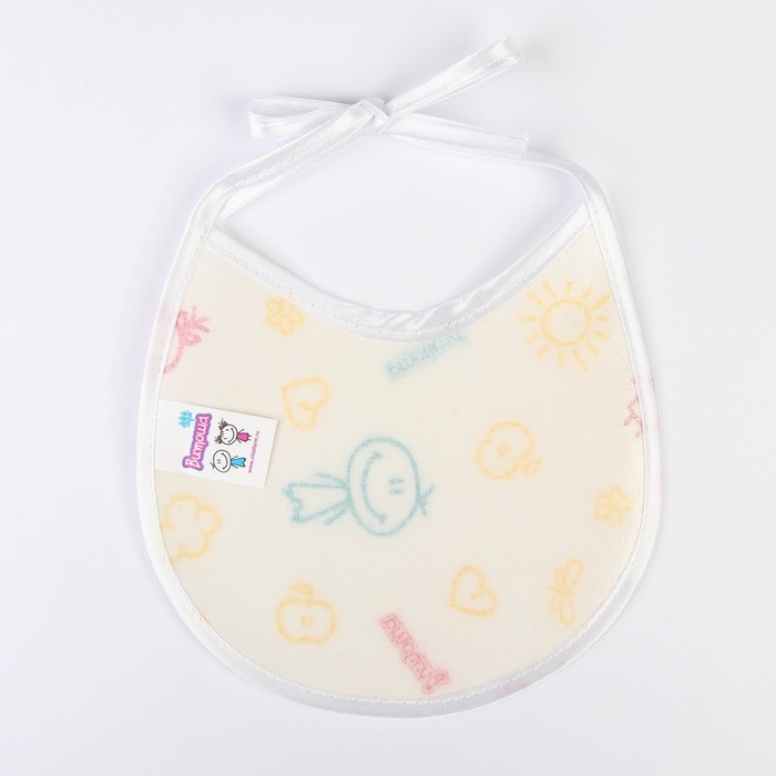 Нагрудник детский 18х18 см., микрофибра с ПВХ  покрытием «Витоша», белый Нагрудник детский 18х18 см., микрофибра с ПВХ  покрытием «Витоша», белый