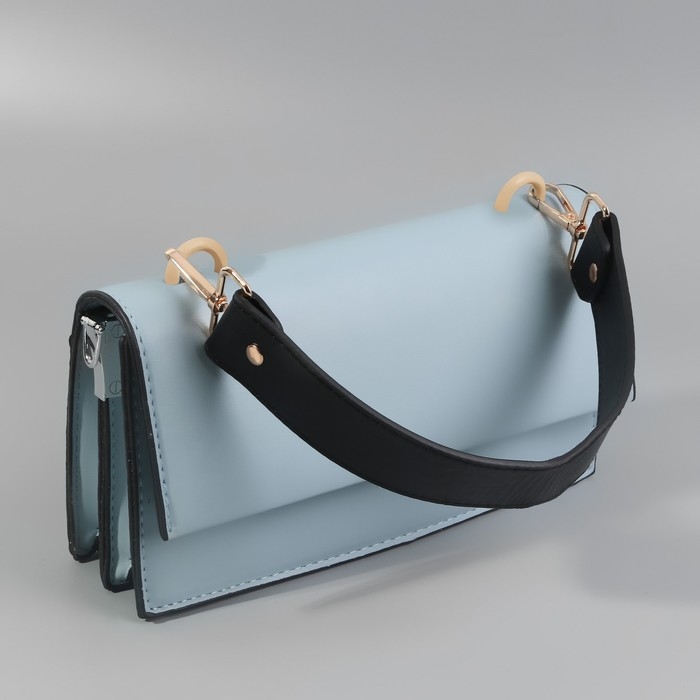 Ручка для сумки, с карабинами, 35 ± 1 см × 3,5 см, цвет чёрный/золотой Ручка для сумки, с карабинами, 35 ± 1 см × 3,5 см, цвет чёрный/золотой