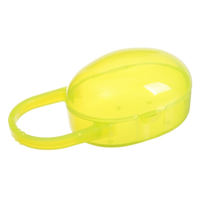 Соска - пустышка силиконовая ортодонтическая, от 3 мес., с колпачком, в контейнере, цвет желтый/зеленый Соска - пустышка силиконовая ортодонтическая, от 3 мес., с колпачком, в контейнере, цвет желтый/зеленый