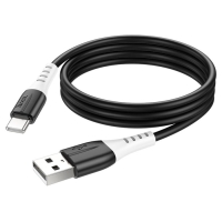 Кабель Hoco X82, Type-C - USB, 3 А, 1 м, оплётка силикон, чёрный