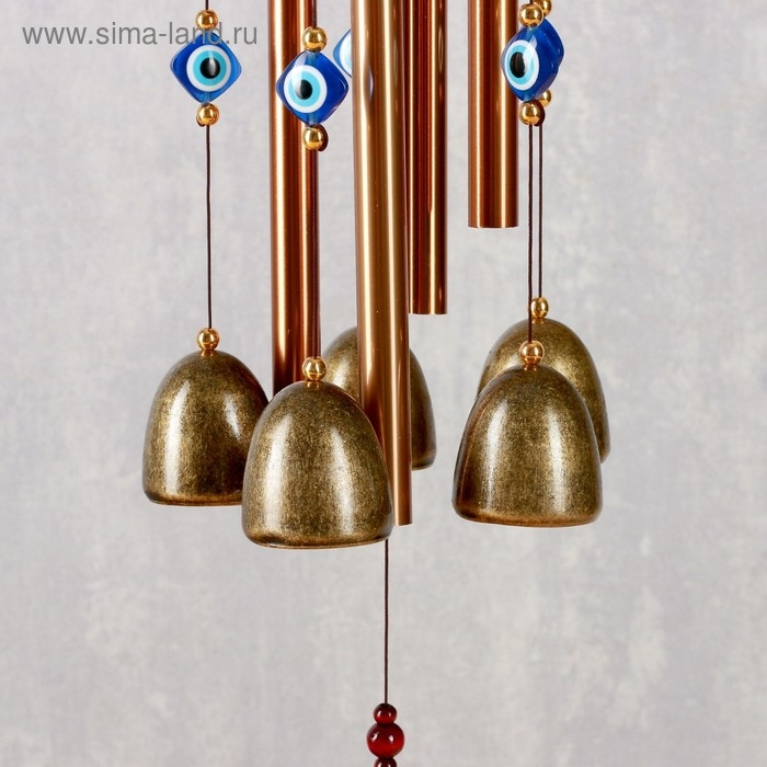 Музыка ветра металл, дерево Музыка ветра металл, дерево "Карпы" 4 трубки 5 колокольчиков 62х9,5 см