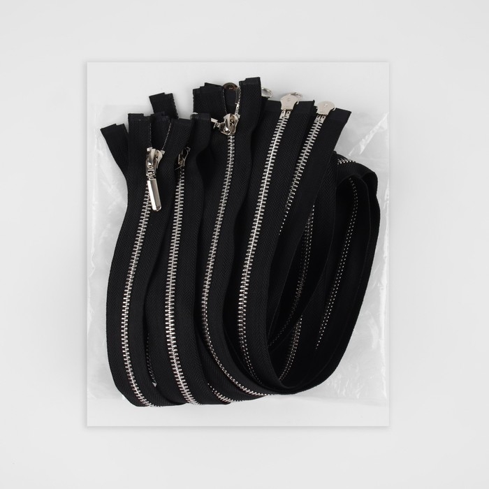 Молния металлическая, №5, 2 замка, разъёмная, замки автомат, 80 см, цвет чёрный/никель, цена за 1 штуку Молния металлическая, №5, 2 замка, разъёмная, замки автомат, 80 см, цвет чёрный/никель, цена за 1 штуку