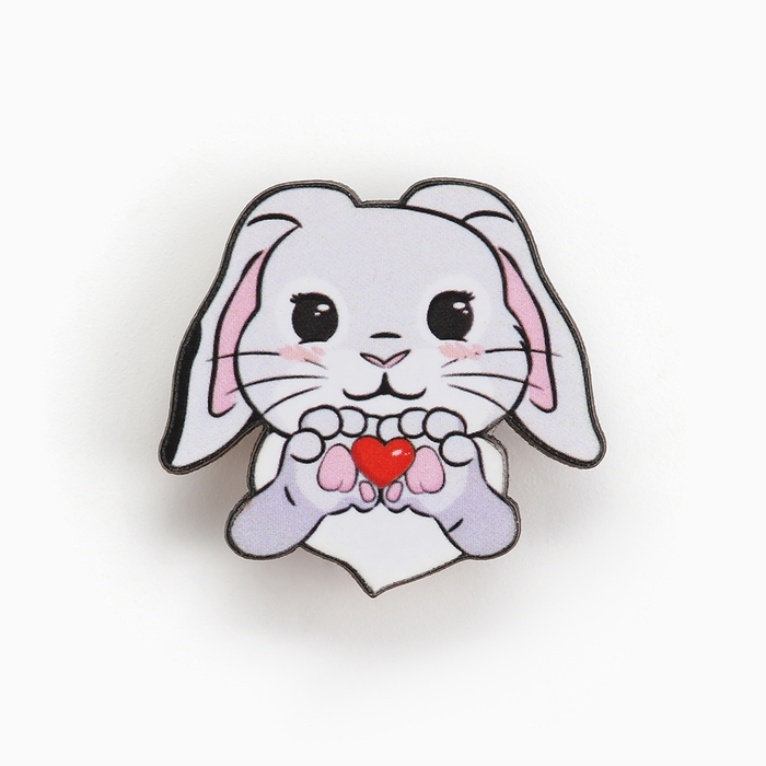 Значок на открытке «Зайчик», 10 х 8 см Значок на открытке «Зайчик», 10 х 8 см