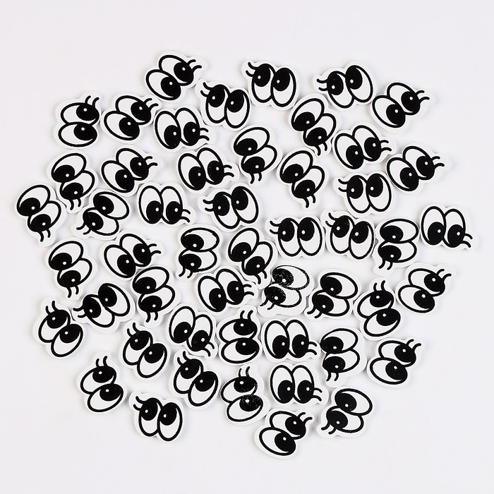 Глаза, набор 50 шт., размер 1 шт. — 2 × 1,6 см, цвет чёрный Глаза, набор 50 шт., размер 1 шт. — 2 × 1,6 см, цвет чёрный