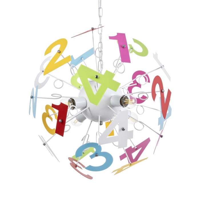 Люстра Люстра "Алфавит" 4хЕ27 40Вт цветной 56х56х70см