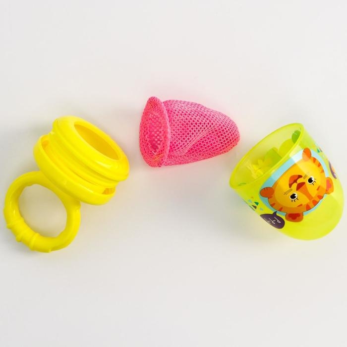 Ниблер с текстильной сеточкой «Чудо-ребёнок», цвет жёлтый, сетка - цвет МИКС Ниблер с текстильной сеточкой «Чудо-ребёнок», цвет жёлтый, сетка - цвет МИКС