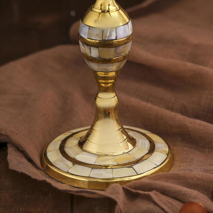 Подсвечник латунь на 5 свечей Подсвечник латунь на 5 свечей "Перламутровые отливы" 25,5х25,5х29 см