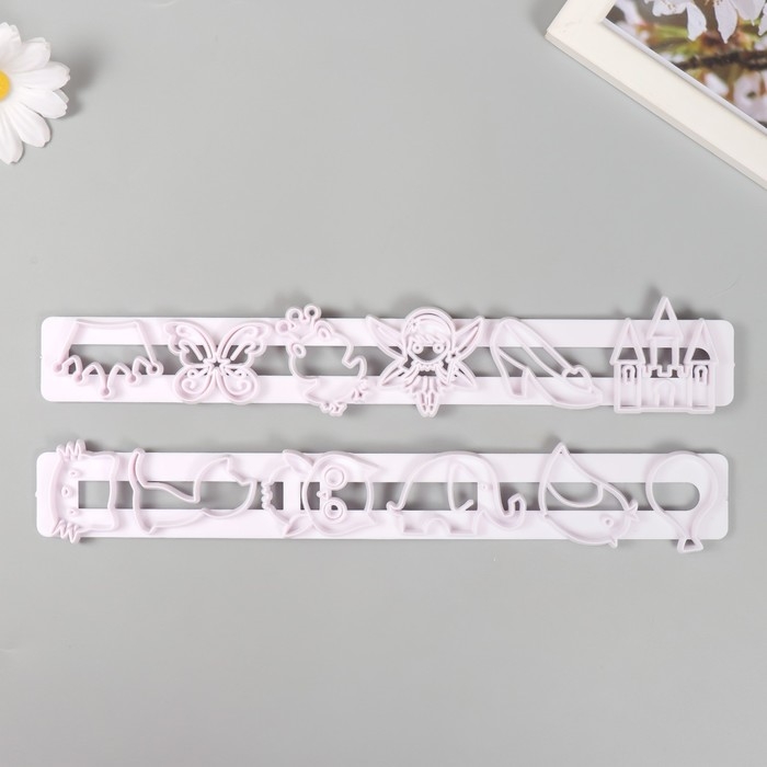 Каттеры для полимерной глины  Каттеры для полимерной глины "Принцесса и её друзья" набор 2 шт 3,1х24,8х0,7 см