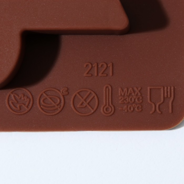 Форма для шоколада Доляна «Ноты», силикон, 19,5×12×1 см, 15 ячеек (4,2×2,2 см), цвет коричневый Форма для шоколада Доляна «Ноты», силикон, 19,5×12×1 см, 15 ячеек (4,2×2,2 см), цвет коричневый