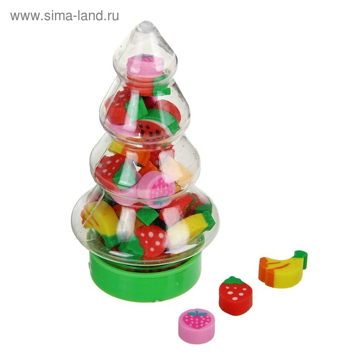 Набор ластиков фигурных, 30 шт., фигурки в бутылочке пластиковой «Елочка», МИКС Набор ластиков фигурных, 30 шт., фигурки в бутылочке пластиковой «Елочка», МИКС