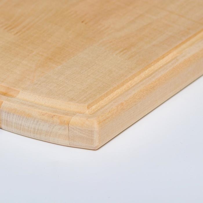 Доска разделочная и сервировочная "Прямоугольник выпуклый", с желобом  МАССИВ, 32×29,5×3 см