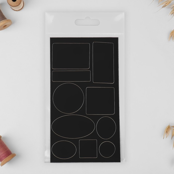 Набор заплаток для верхней одежды, клеевые, лист 10 × 18 см, 10 шт, цвет чёрный Набор заплаток для верхней одежды, клеевые, лист 10 × 18 см, 10 шт, цвет чёрный